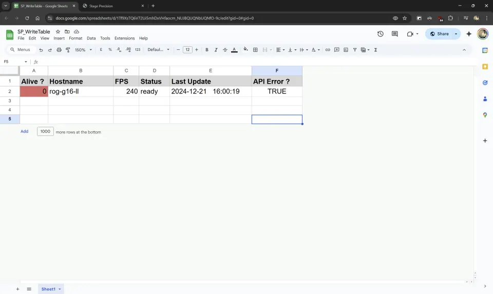  And also push the latest session status to the Google Sheets.  