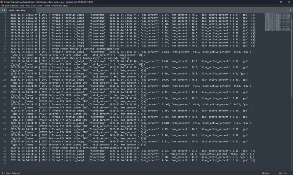  The log file format.  