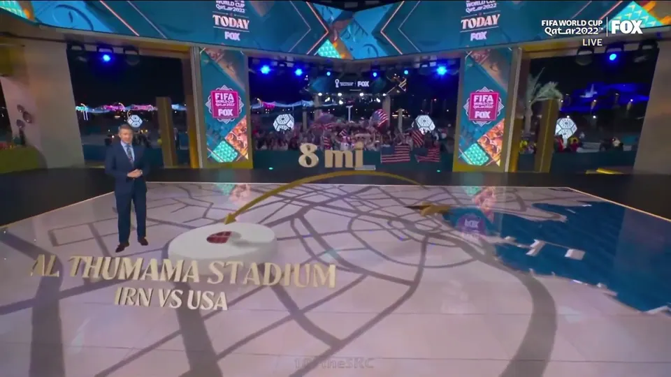 The Fox Sports broadcast studio at the FIFA World Cup 2022, driven by disguise (d3) media servers