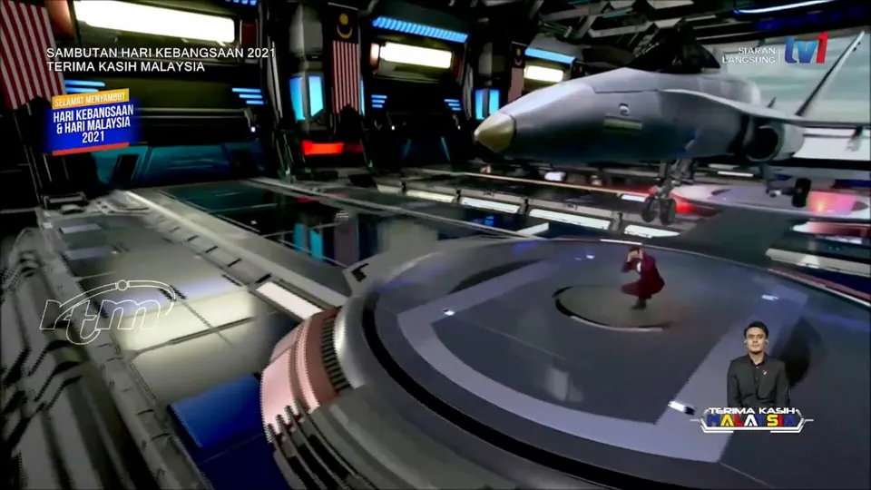 The Merdeka 2021 xR broadcast set: an LED volume with camera tracking, running Unreal Engine through disguise