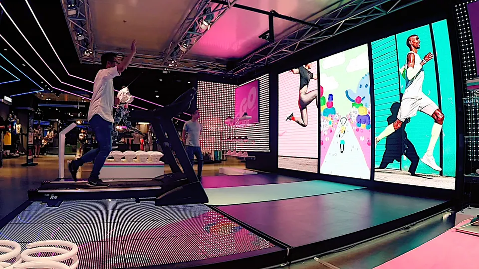 The Nike React 2.0 interactive installation, running TouchDesigner visuals